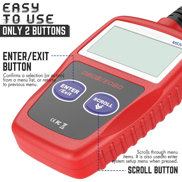 MS309 OBD2 OBDII Scanner Portabel Bilkodläsare Diagnostikverktyg Testare