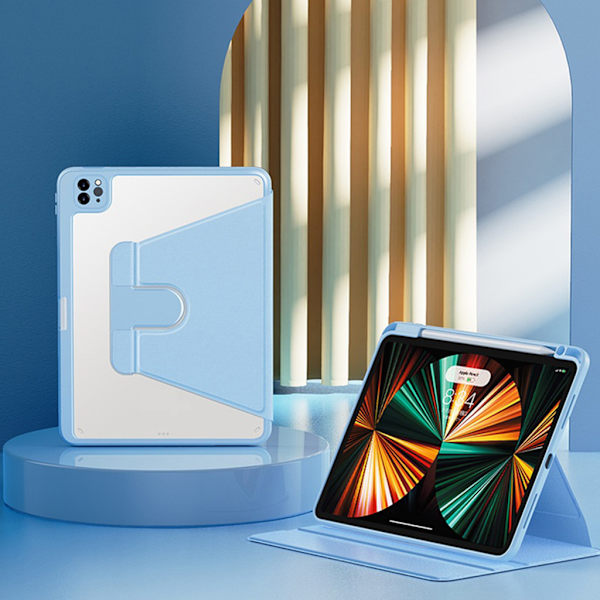 Full Body Tablet Skydd för Case TPU för Smart Cover med laddningspenna öppning 360° Rotation Auto Wake / Sleep i min Black