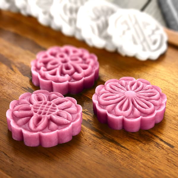 25g Mooncake form med 6 st Blomstämplar Handpress Moon Cake Mould DIY Bakeware