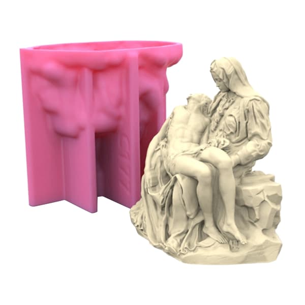 Pieta Staty Ljusstöpsformar, 3D Handgjord Tvålform, Stående Prydnadsformar