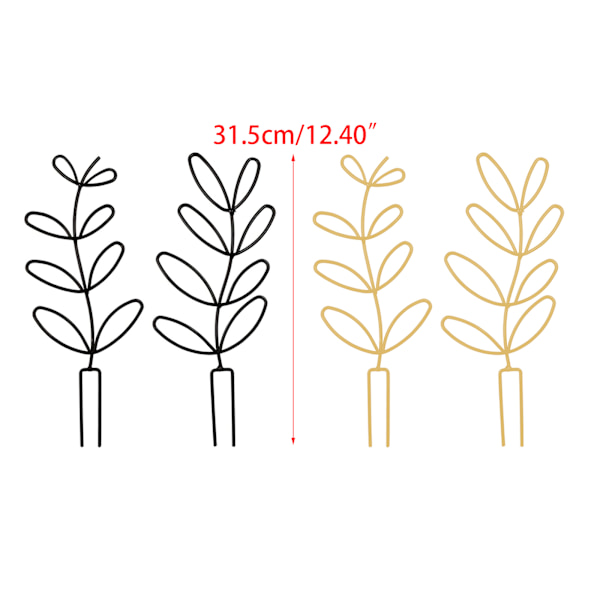 2 förpackningar Trädgårdsspaljé Små krukväxter Spaljé för klätterväxter inomhus utomhus för blomma grönsaksrankor Krukor Gold