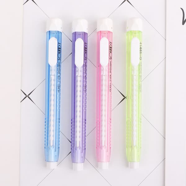 för Creative Mechanical Pen Shape Eraser Rubber Retractable Stationery School Su