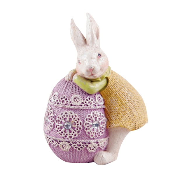 Harts Kanin Ägg Ornament Vår Påsk Dekoration Staty Figur Miniatyr