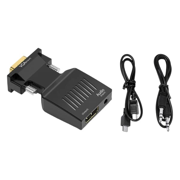 1080P PC Computer HDTV til VGA Video Konvertere 3.5mm Lyd Hun til Han