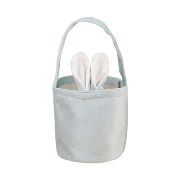 Påsk Presentpåse Tyggodispåsar för påskfest Godispåse Goodie Giveaways Bunny Rabbit-Ear Tygpåse Light blue