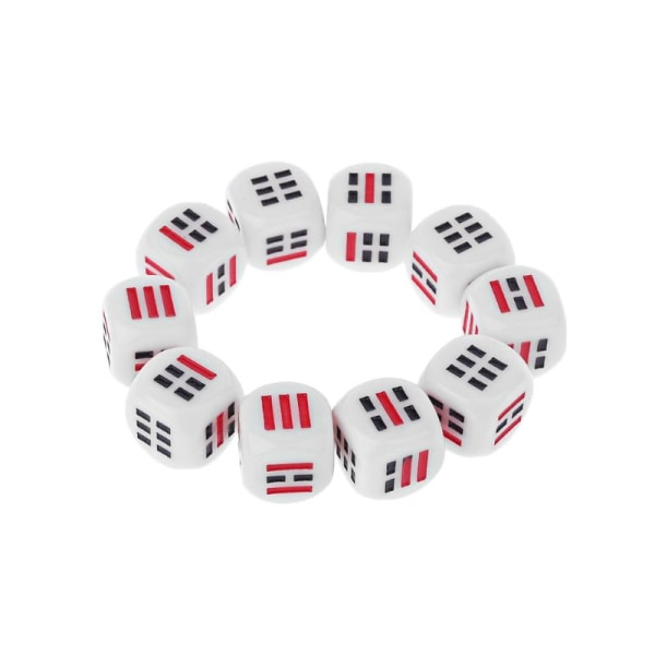 10 kpl D6-noppaa helppoon ennustamiseen, arvailuun, ennustusnoppa Ba Gua Eight T