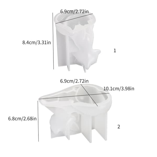 3D ræve lysform dyresilikoneform til lysfremstilling DIY håndværk harpiksforme #1