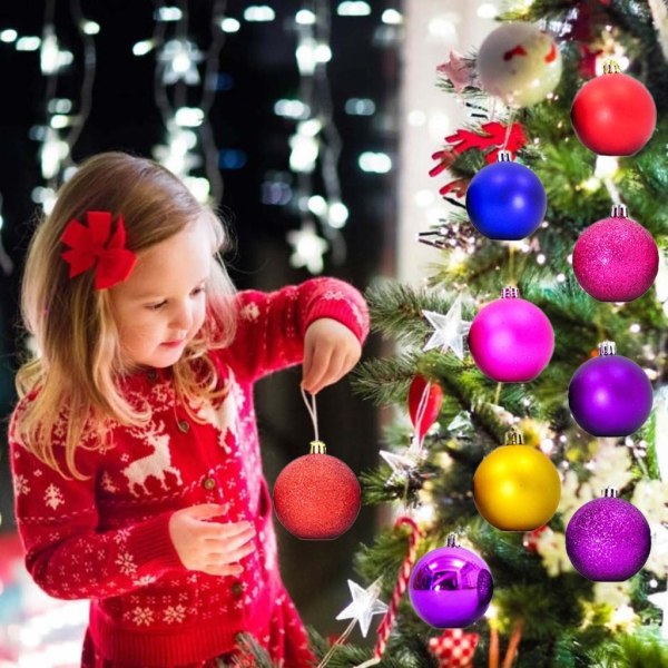 Julkulsprydnad 24 st/låda Grannlåt Julgranshängprydnader för semesterbröllop Heminredning Purple 4cm