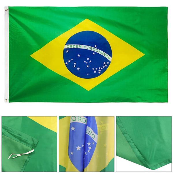 Brasilien flagga polyesterduk för banner brasiliansk fotboll cheerleader flagga dekor 90*150cm