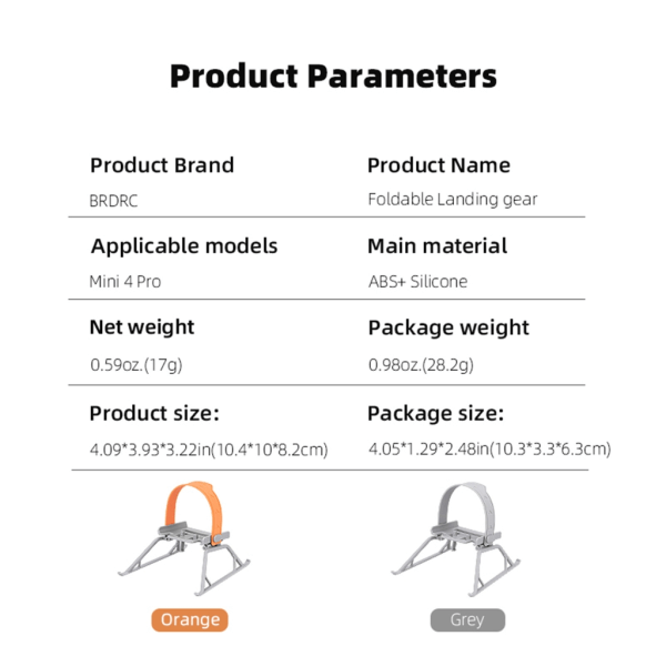 Propellerhållare Propellerhållare Stabilisatorskydd Skyddar för Mini 4 Pro flygplansskydd Landningsställ Orange