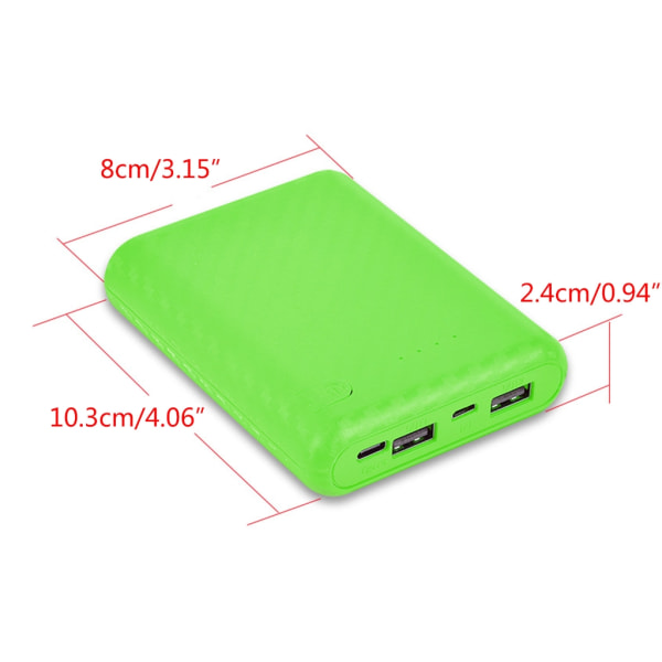 DIY Power Bank Box 4x18650 Batteri Case Skal med flera färgval Batteri ingår ej 5V/2.1A USB utgång Blue