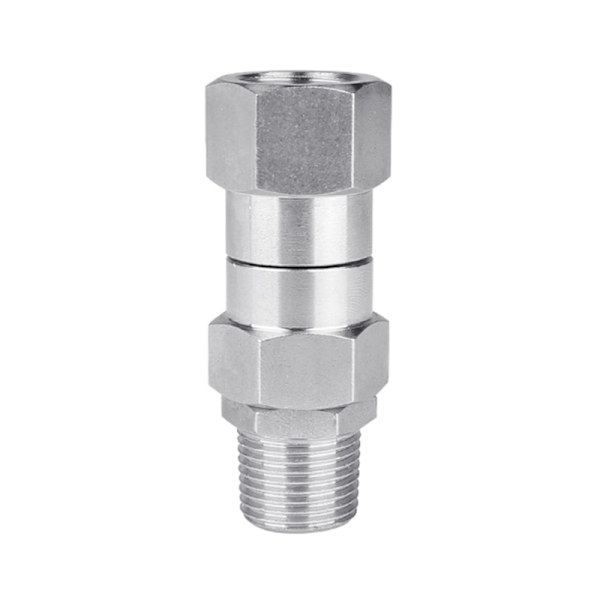 Rustfrit stål højtryksrenser drejeled 3/8 tommer NPT han gevind fitting drejeled knækfri hurtigkobling 14mm