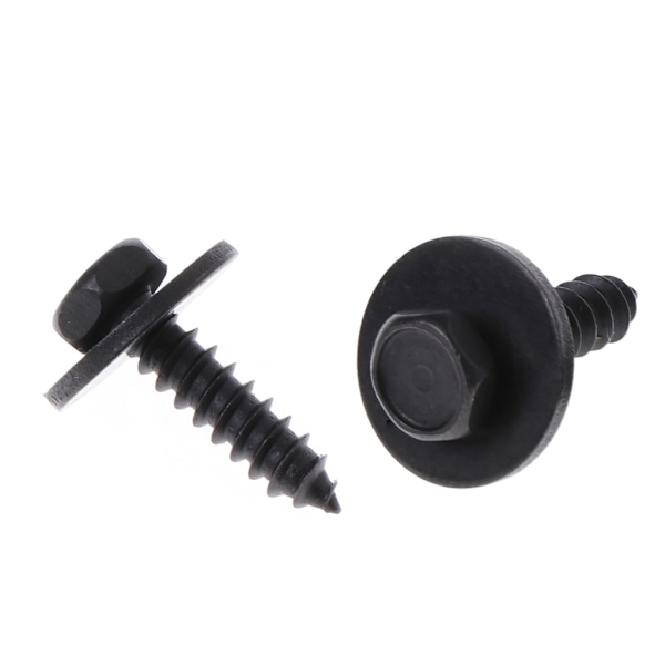 10 kpl 4,8x19mm Itsekierteittävät ruuvit kiinteällä aluslevyllä 8mm kuusiokanta musta