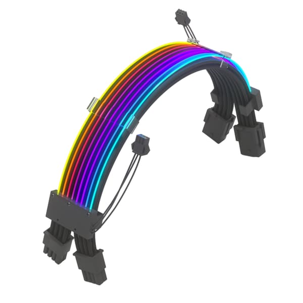 GPU-kabel Moderkortsförlängning ARGB-kabel PSU ARGB-förlängning Kabel med hölje