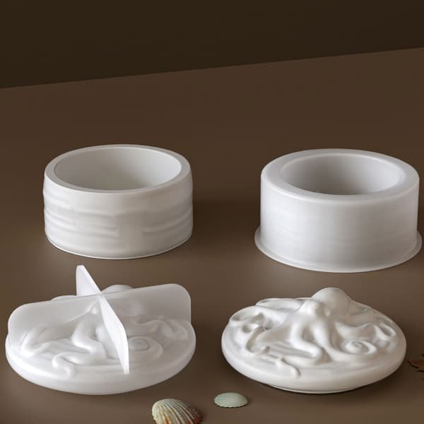 Oppbevaringsboksform Premium silikonform for DIY blekksprutbeholder