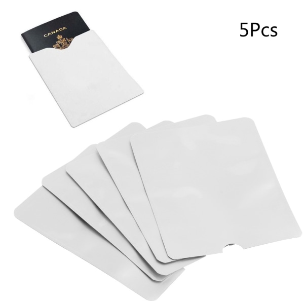5 stk./parti Pas Sikker Ærmeholder Anti Scan RFID Blokerende Beskyttelsescover