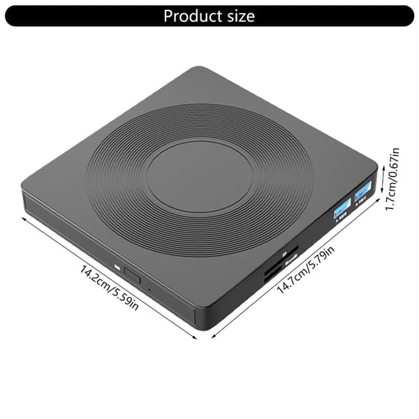 USB Power Disc Writer Reader Slim Ekstern stasjon for bærbar PC
