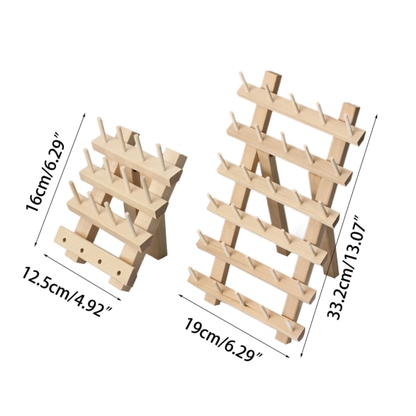 Hopfällbart trä gör-det-själv förvaringsställ trätrådhållare Syorganisatorer för smycken, skrivbordsväggmonterade 16/30-spolar 30 axis
