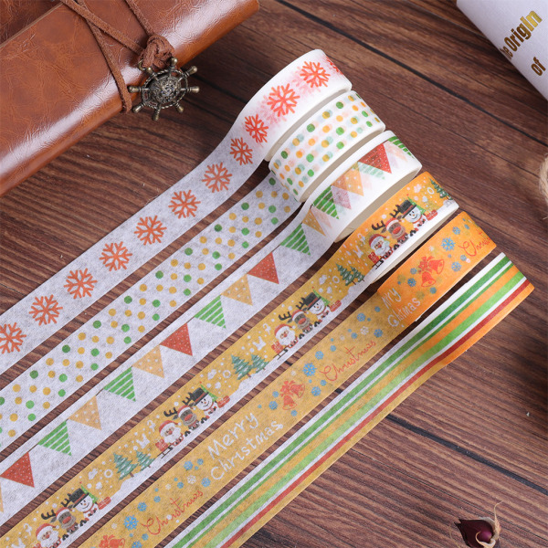 24 Rolls Christmas Washi Tapes Santa Snowflake Mönster för vuxna Barn DIY Art