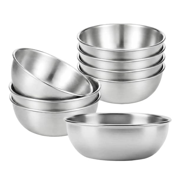 Dippskål i rustfritt stål, metallkrydderkopper, ramekinbeholder
