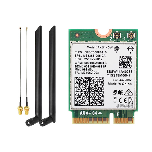 WiFi 6E 5374M AX211 AX211NGW CNVio2 M2 Wifi Trådløst Kort Bluetooth-kompatibel5.3 Tri-Band WiFi6E Netværksadapter