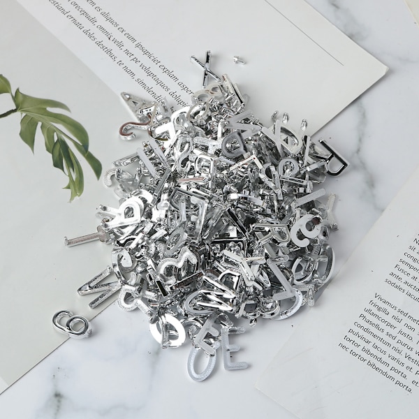 147 st Bokstäver Tecken Siffror Symboler för utbytbar filtbokstavstavla DIY Silver