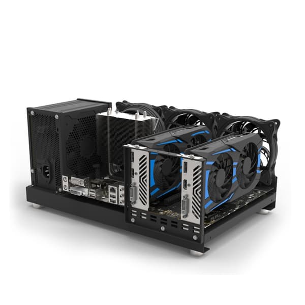 GPU Aluminium Åpen Miner Mining Ramme Rig Case Støtte Datamaskintårnkabinett