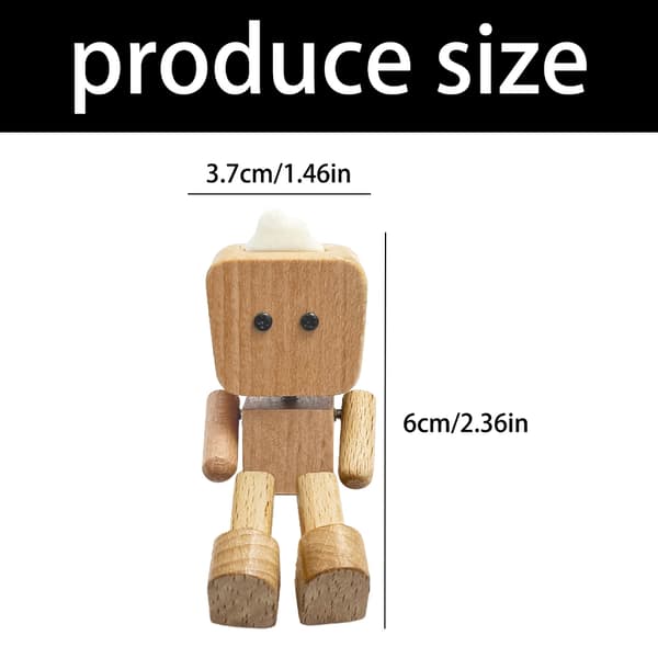 Tre Robot Dashbord Dekor Magnetisk Base Håndlaget Unik Bilgave Black Walnut