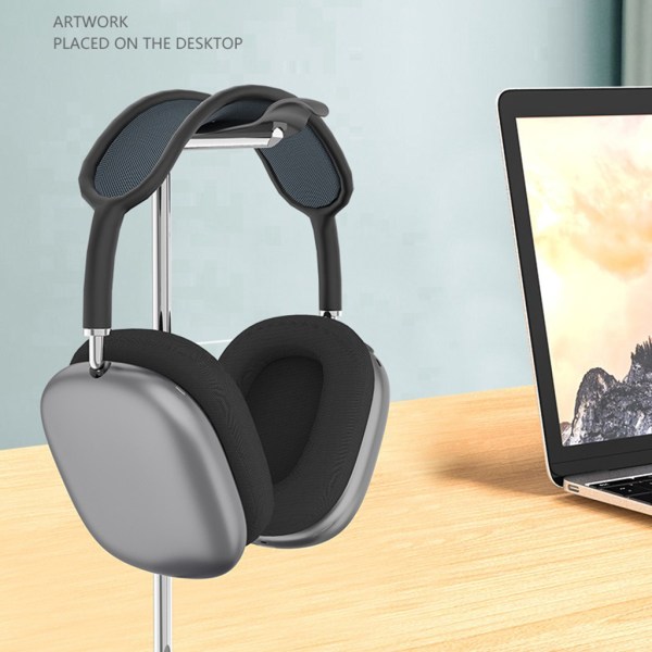 Unisex hörlursställ Headsethållare Hörlursställ Nackstöd Headset Bordsställ Solid bas för med aluminiumstöd Black