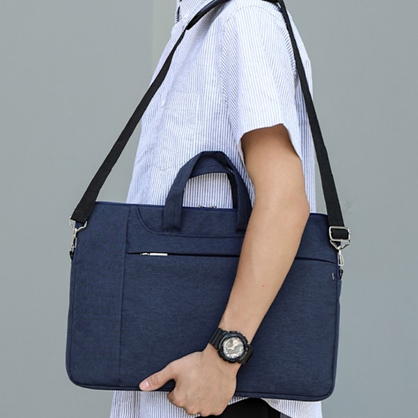 Slim Notebook Portfölj Handväska Business Väskor för 13-15,6 tum bärbar datorväska Stänksäker bärbar med axelbälte Blue 13 inches