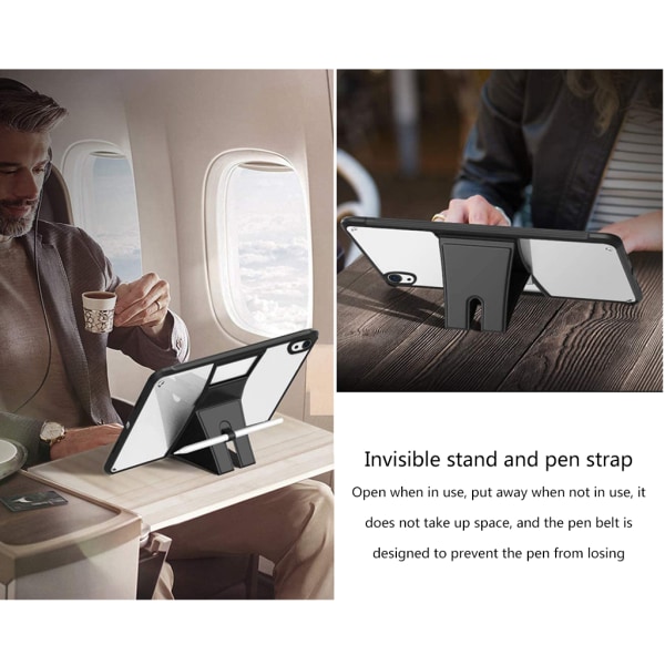 För Pad Mini 6 2021 för Case 8,3" Tri-Fold TPU Stand Cover Tablett för Shell För Funda 9 Mini 6 Pro11 Tablet Protect Black