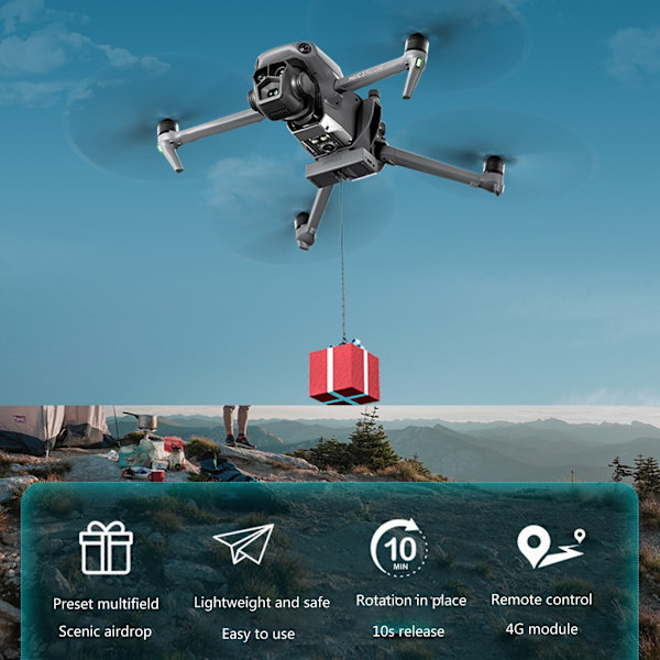 Bärbar leveransenhet Lättviktstransportkastare ABS Airdrop-system för Mavic3 Perfekt för olika tillfällen