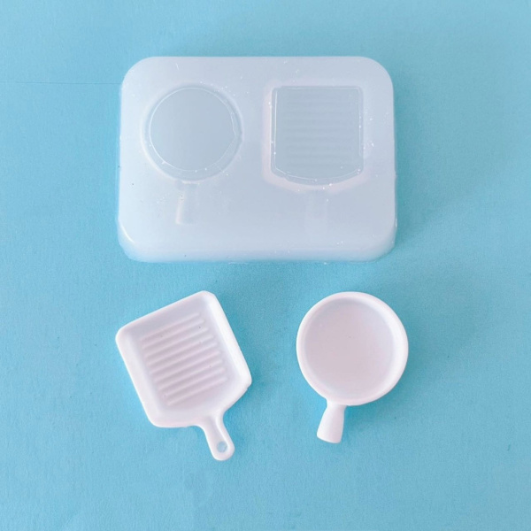 Miniatyr Dessertbricka Form Miniatyrmatlek UV-hartsform för DIY-kök 6 styles