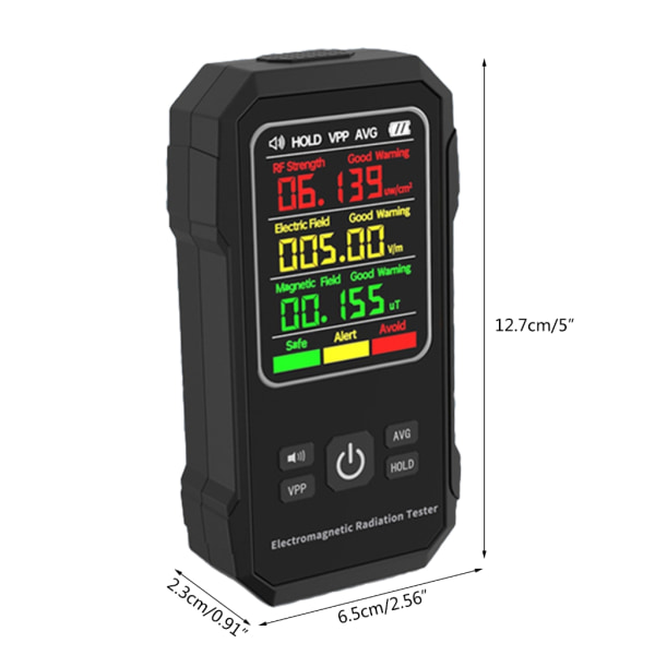 EMF-mätare, batteridrivna digitala elektromagnetiska fältstrålningsdetektorer för hem och kontor EMF-inspektioner
