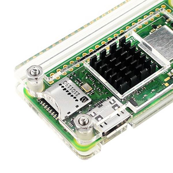 Transparent akryl för case för Raspberry Pi Zero 2W för case med kylfläkt Kylflänsar för Raspberry Pi Zero 2W