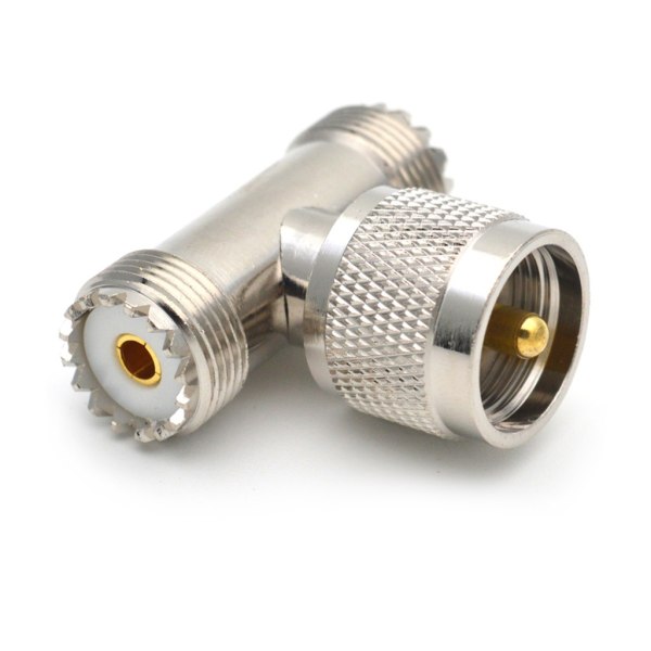 1st SL16 UHF PL259 Hane till UHF SO239 Dubbel Honkontakt UHF Hane till 2xKvinna Tee Typ 3-vägs Typ T Splitter Adapter
