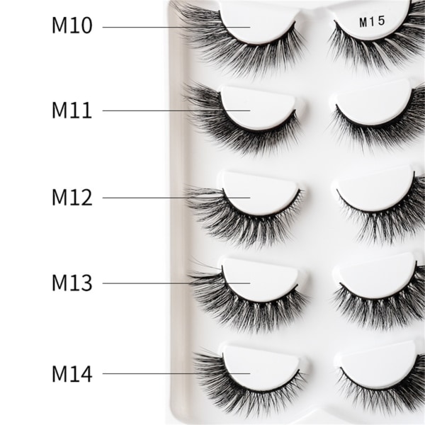 Makeup Ögonfransar 3D Mink-fransar Fluffiga-Mjuka Wispy Naturlig korsfransförlängning Återanvändbara falska fransar Mink-lösögonfransar C