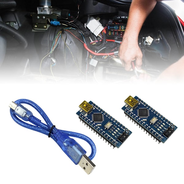 2-pack Arduinos Nanos-kort med USB-kabel lödda Nanos-kort  Chip