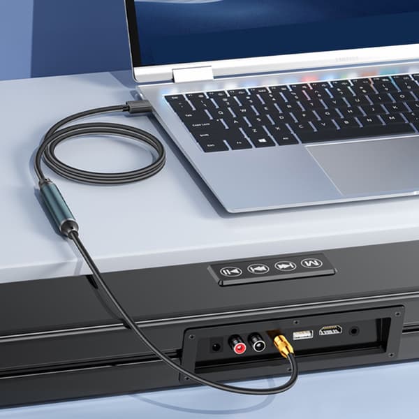 USB til Optisk Analog Konverter Digital Optisk SPDIF til Analog Stereo Lyd