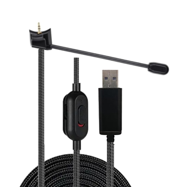 Nylon USB till 2,5 mm Headsetkabel Bom Mikrofonkabel för QC35 QC35II hörlurar Klar ljudsladd 2 meter