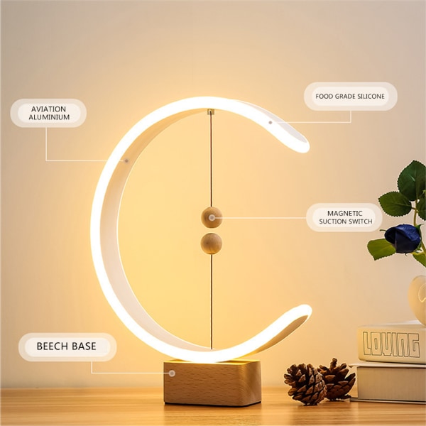 Bordslampa för Smart Magnetic Suspension Balansljus för Creative LED Night Light Bordslampor Rolig födelsedagspresent Sof