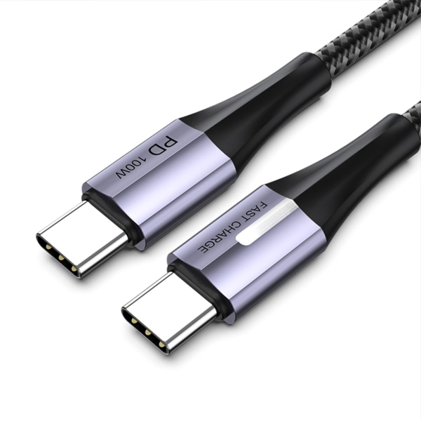 Typ C laddningskabel med led e-marker Chip 100W höghastighets USB C till TypeC förlängningskabel för telefon15 mobiltelefon surfplatta 25cm