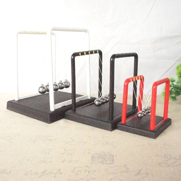 Newtons Cradle Balance Pendel, Dekompressionspryl Metall Balanseringskulor Cradle Balance Pendel Inlärningsleksak Red S