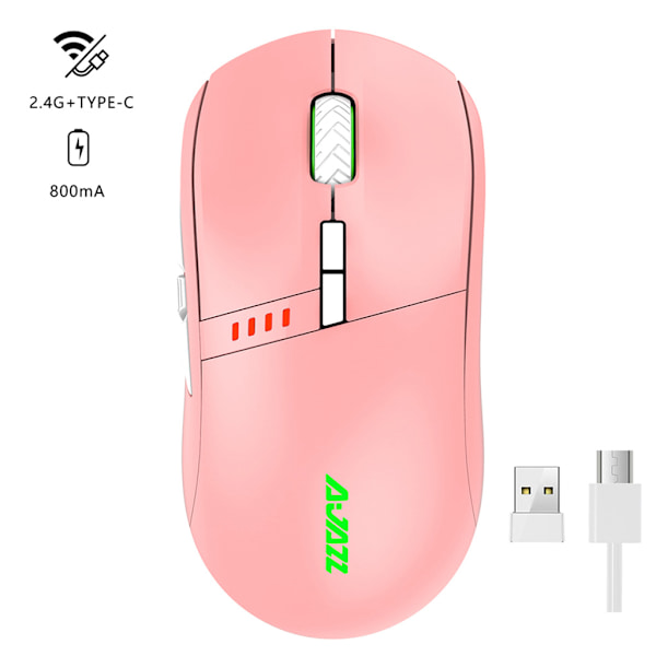 Ajazz i305Pro Trådlös Gamingmus RGB Trådlös 2.4G Type-c Dual-Mode 16000 DPI 8 för Key Gamingmus För PC Laptop Comp