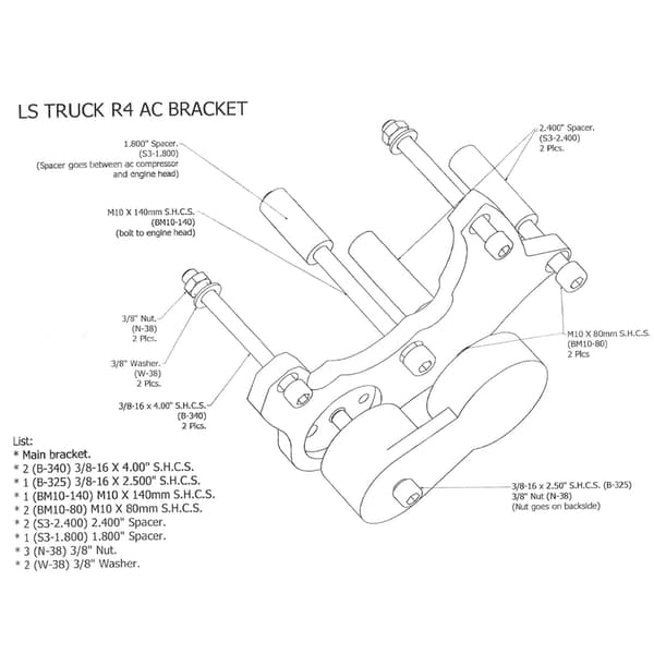 A/C Kompressorfeste for 1999-2013 LS6 4.8 5.3
