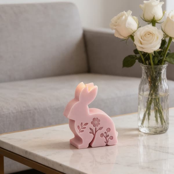 Prægede blomsterhare silikone lysforme til håndlavet lys sæbe harpiks kunst 1 flower lying rabbit 3 pack