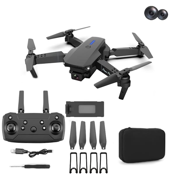 RC FPV Drönare 4-axlig Vikbar RC Quadcopter Optisk Flöde 4K Dubbel Kamera Fjärrkontroll Drönare 6-12 År Barn Vuxna Favorit Present