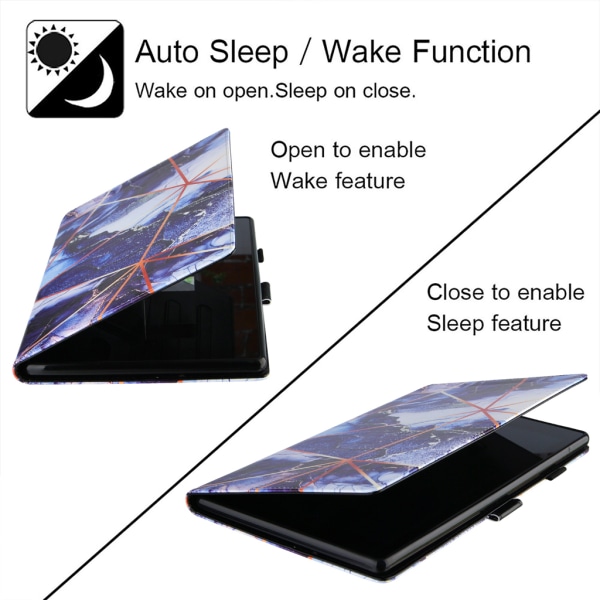 Magnetisk tablettskydd för case för Amazon Fire -HD 10 PU Läder Auto Sleep Navy Blue
