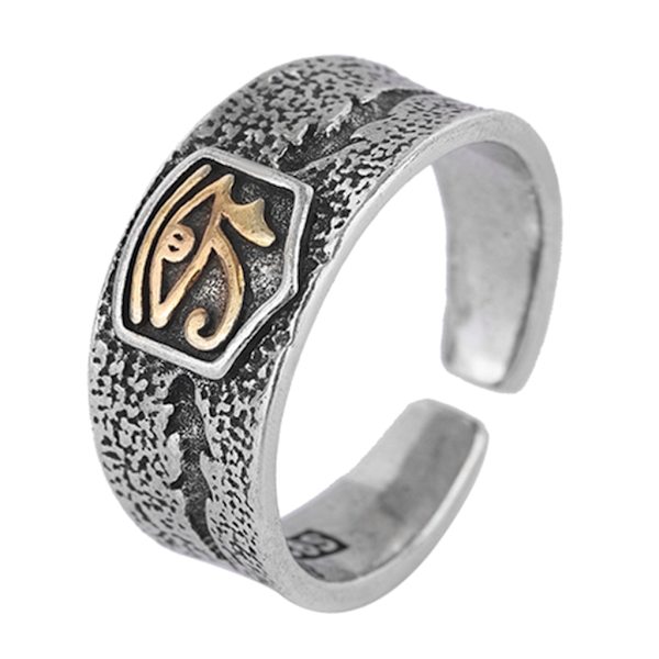 Djävulsöga Fingerring Egypten Horus Öga Ledring Vintage Punk Ring Justerbar Öppen Ring Smycken Presenter för Kvinnor Flickor