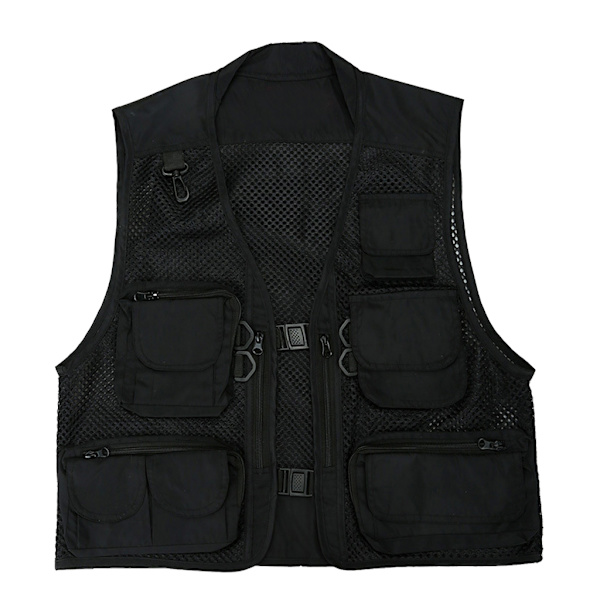 Multi Pockets Väst Herr Sommar Mesh Andningsbar Fotoväst Reporter Regissör Casual Väst Arbetsuniform